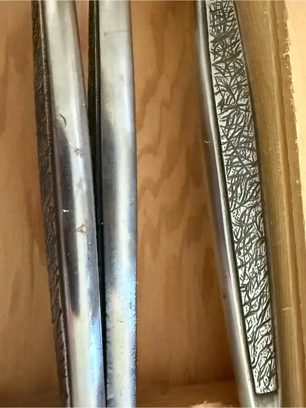 Mid Centry Modern Overseas Carving Knife Set in Wood Decordtive Case